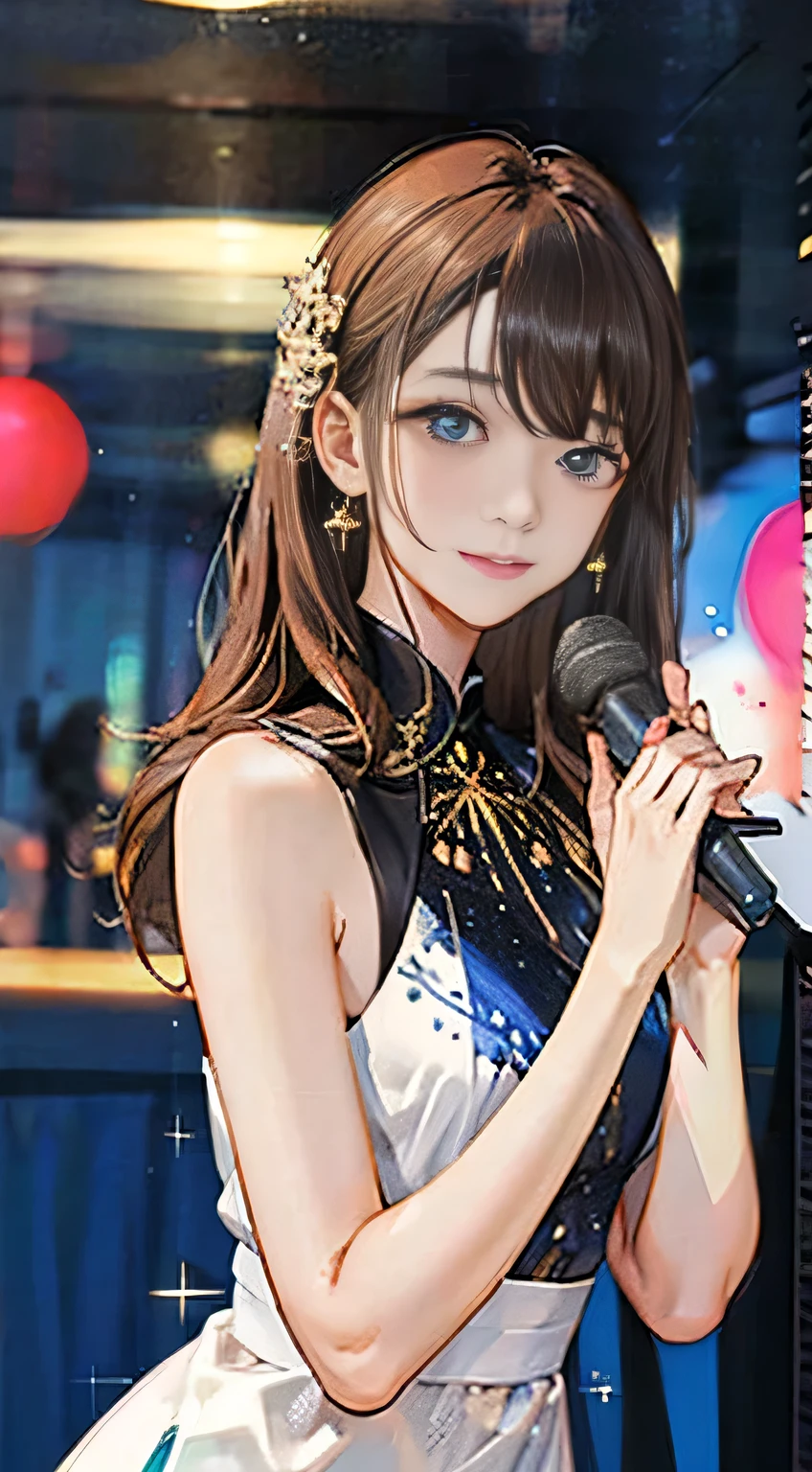 highest quality, masterpiece, One girl, whole body, Very delicate and beautiful girl, 8K Wallpaper, Beautiful fine details, Beautiful sparkle, Cinematic lighting、23 years old、Idol、sexy