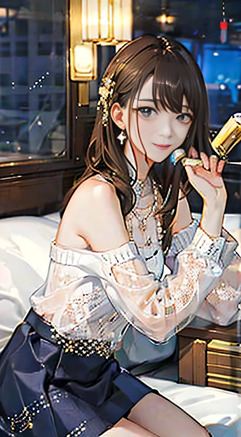 highest quality, masterpiece, One girl, whole body, Very delicate and beautiful girl, 8K Wallpaper, Beautiful fine details, Beautiful sparkle, Cinematic lighting、23 years old、Idol、sexy