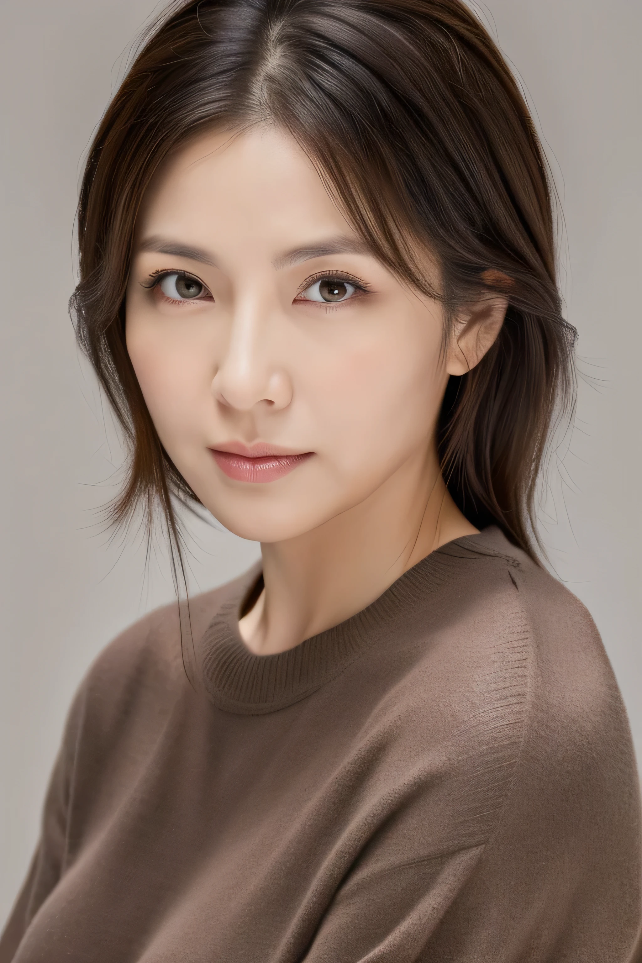 8K，（Black Background）、Simple background Best quality、Upper Body、masterpiece、Realistic。Realistic、Very detailed、Natural light、1 Japanese female、40 years old，Slightly brown-haired、short hair、（Lean forward to look into the camera）、Detailed bending forward、lingerie、Her cleavage is visible、A refreshing smile A friendly smile、Happy emotion smiley faces、Very detailedな顔と肌、Very detailedな目、Very detailedな顔と肌、Very detailed smile、Full Body Shot