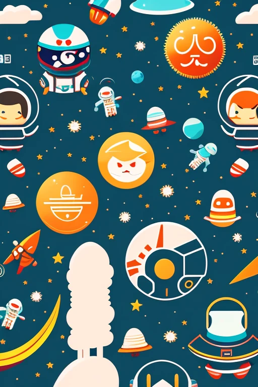 AI Characters, Space background