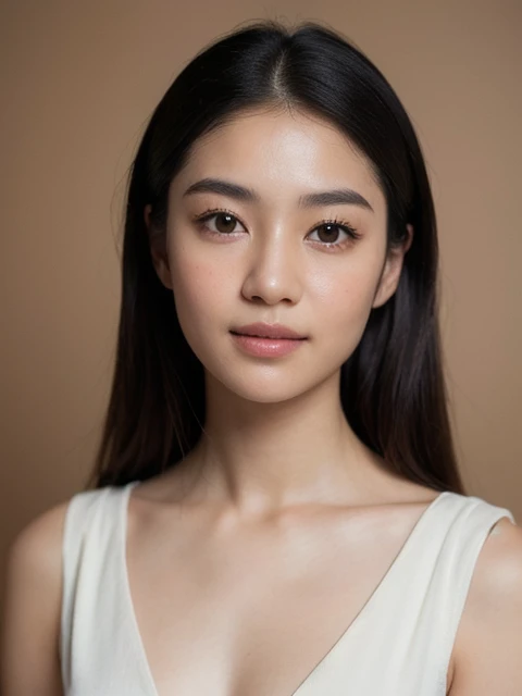 (beautiful Asian girl with dark hair),(portraits),(oil painting),(detailed eyes and face),(long eyelashes),(vivid colors),(soft and warm lighting),(best quality, highres),(charming smile),(traditional background),(elegantly dressed),(subtle makeup),(graceful posture),(natural surroundings),(fine brushstrokes),(photorealistic),(delicate facial features),(captivating gaze),(meticulously rendered),(subtle color palette),(dainty accessories),(serene and calm atmosphere),(realistic skin texture),(subtle shadowing),(perfectly symmetrical composition),(ultra-detailed),(traditional oil on canvas),(professional),(masterpiece:1.2)