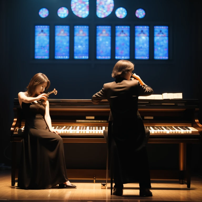 "Two graceful violins and one passionate clarinet、And the beautiful sound of the electronic organ"