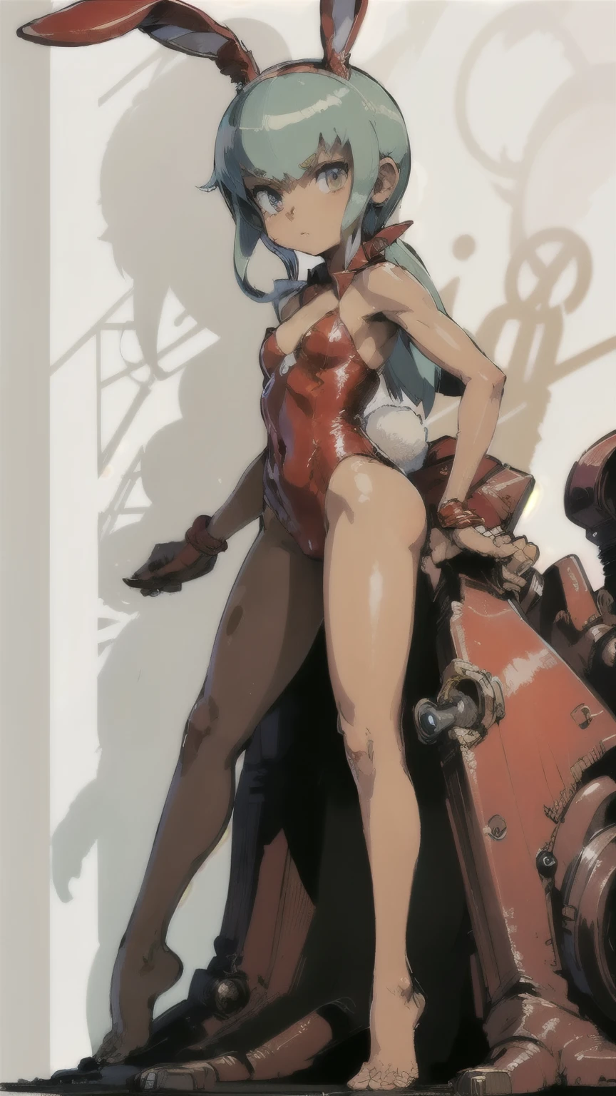 ((highest quality)), ((masterpiece)), (detailed),bunny suit,Bunny ears, Perfect Face,Three drawings,barefoot,bare hands,whole body,Character portrait,Simple Background,White background,Character Sheet,Character Design,Detailed finger,Detailed face,turnaround,bare foot,Twin Tail