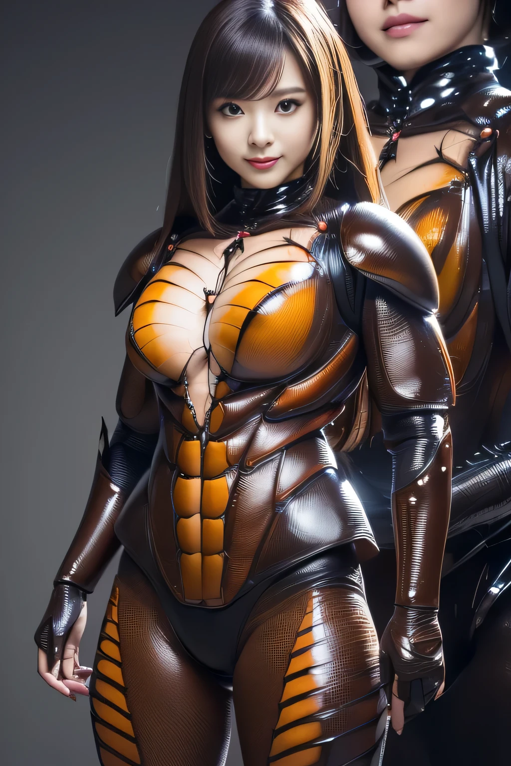 (high resolution,masterpiece,best quality,extremely detailed CG, anime, official art:1.4), realistic, photo, amazing fine details, all intricate, gloss and shiny,awesome many layers, 8k wall paper, 3d, sketch, kawaii, illustration,( solo:1.4), perfect female proportion,villainess, (fusion of dark brown cockroach and lady:1.4), (brown cockroach form lady:1.2), (brown cockroach lady:1.2), (fusion:1.2), (solo:1.4), (evil smile:1.2), muscular, abs, (cockroach brown exoskeleton bio insect suit:1.4), (cockroach brown exoskeleton bio insect armor:1.2), (brown transparency cockroach wing:1.4), (brown cockroach antennae:1.3),