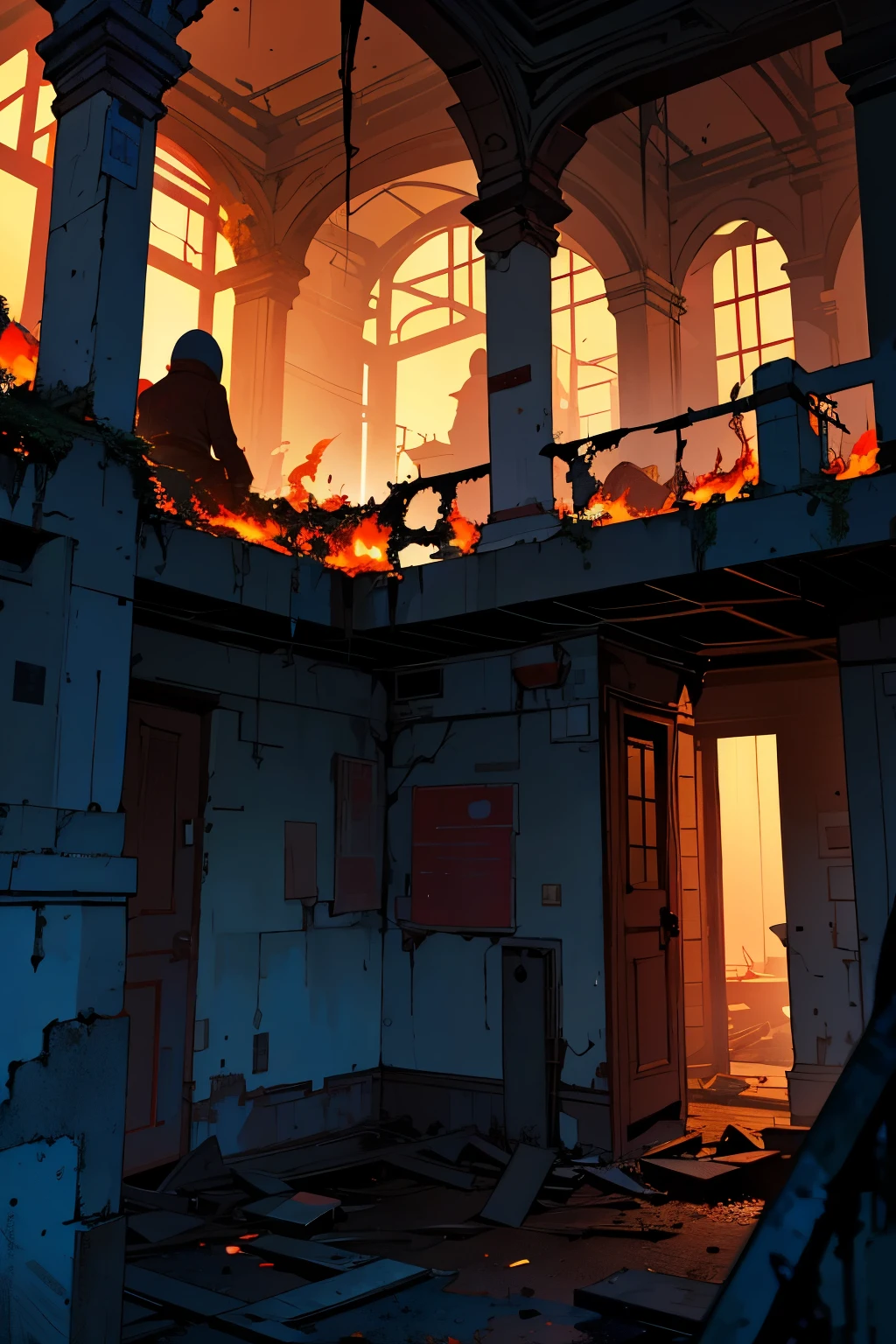 An old, neglected building, equipped with outdated wiring and no sign of fire detection and suppression systems. The air hangs heavy with the scent of decay and neglect. Suddenly, a spark ignites a forgotten corner. Panic ensues as flames begin to spread, engulfing the room in a raging inferno. Fire alarms blare, but there are no sprinklers to contain the blaze. Smoke billows through the cracks, threatening to consume the entire structure. Firefighters race to the scene, but their efforts are in vain as they are met with a building beyond salvage. The lack of a fire detection and suppression system has led to a devastating loss.