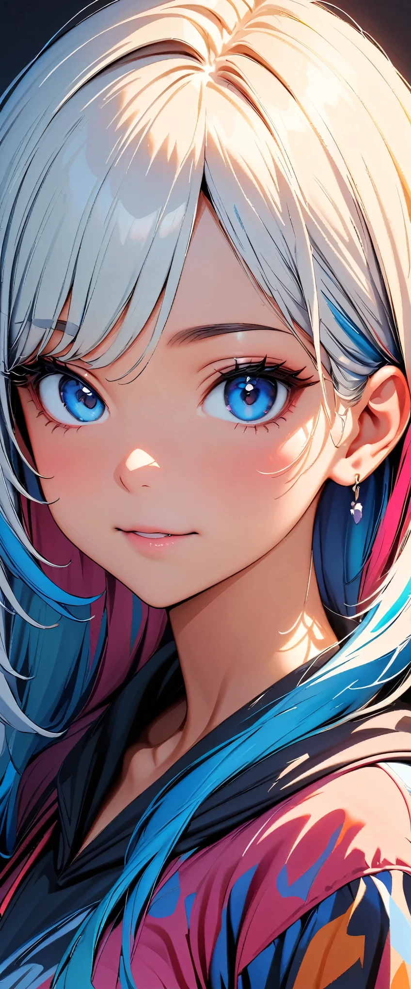 (highest quality:1.2, Very detailed, Latest, Vibrant, Ultra-high resolution, High Contrast, masterpiece:1.2, highest quality, Best aesthetics), (Small face), (Very detailedな肌:1.2), One Woman, beautiful girl, Beautiful Face, variegated hair, Dark Skin,