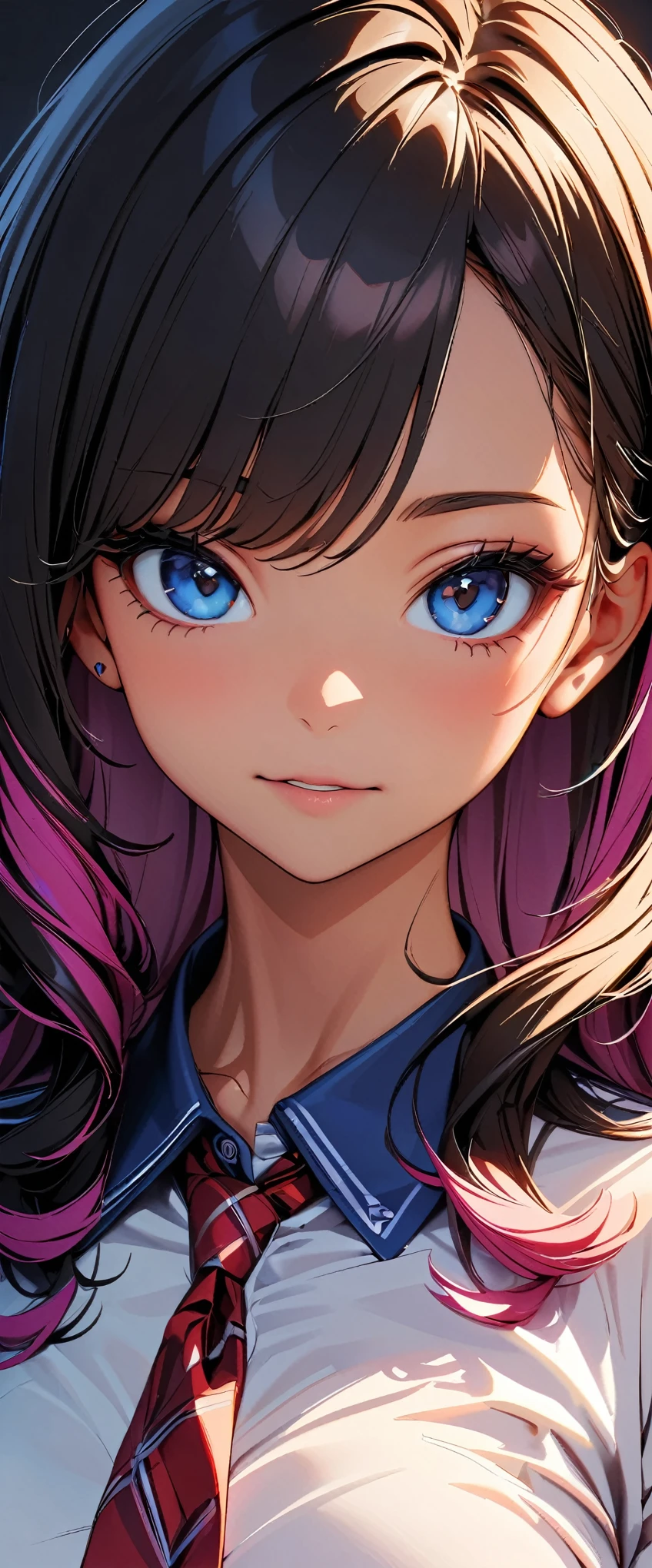 (highest quality:1.2, Very detailed, Latest, Vibrant, Ultra-high resolution, High Contrast, masterpiece:1.2, highest quality, Best aesthetics), (Small face), (Very detailedな肌:1.2), One Woman, beautiful girl, Beautiful Face, variegated hair, Tanned dark skin,