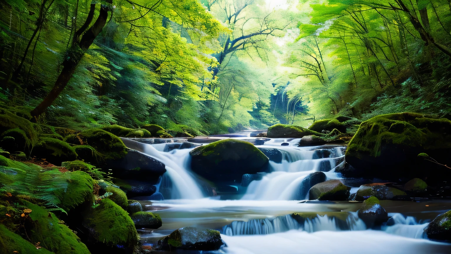 Nature forest River flow eternal flow
