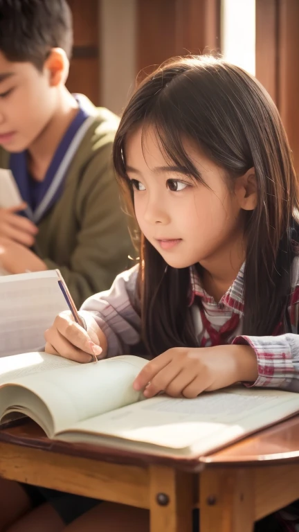 们 sitting at a table reading books, pixabay, Happening, Country girl reading, School Class, deep knowledge, student, The photo shows the complete subject children, Morning Light, Interesting angles, in the classroom, child, Close-up portrait, poor,rural