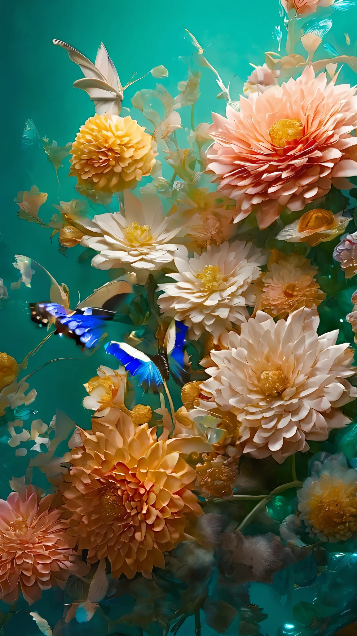 Beautiful lapis lazuli swallowtail butterfly