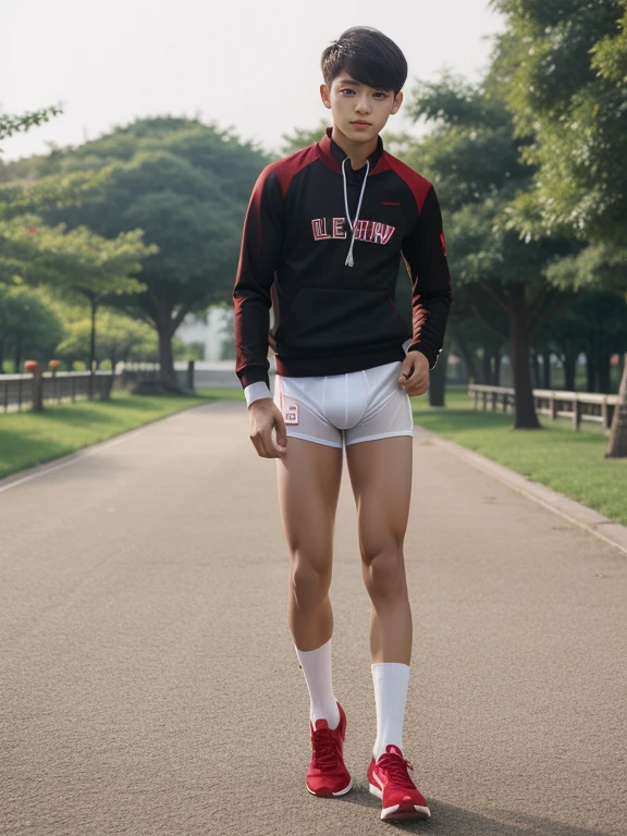 teenagers , young , light-skin , wearing an dark red sexy underwear, tmasterpiece,k hd,the feet,Transparent sports vest,semi transparent,black long socks,The barefoot , red colour , handsome and cute , extreme cute boy , white skin , dark red underwear boxers shorts , extremely tall and cute boy ,oppa model , handsome model , full body , dark red boxers underwears short shorts , black socks , white light-skin , Chinese model , young boy , white skin , handsome and extremely cute , red boxers underwear shorts , long black socks , handsome model , at the park , jogging , model oppa , long legs , jogging , running , high knee black socks ,black long socks , stand up , extremely tall , extremely high , red underwears , red sports underwear , long black socks , clean and white legs , Chinese model , extremely long legs , looking at the camera , clean and white thigh , heavy bulge , kid face , baby face , wearing jacket , red underwears boxers , light and white skin , Chinese model
