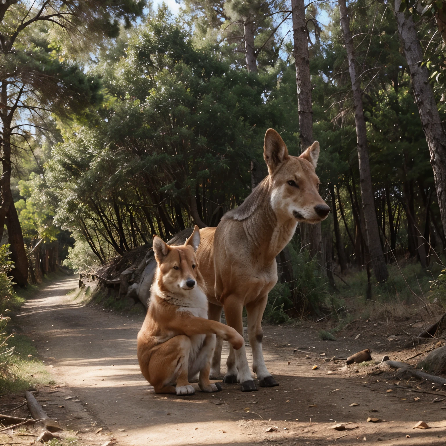 Un hermoso y tierno animal del bosque cn un letrero que dice "Feliz Cumple Sare". 