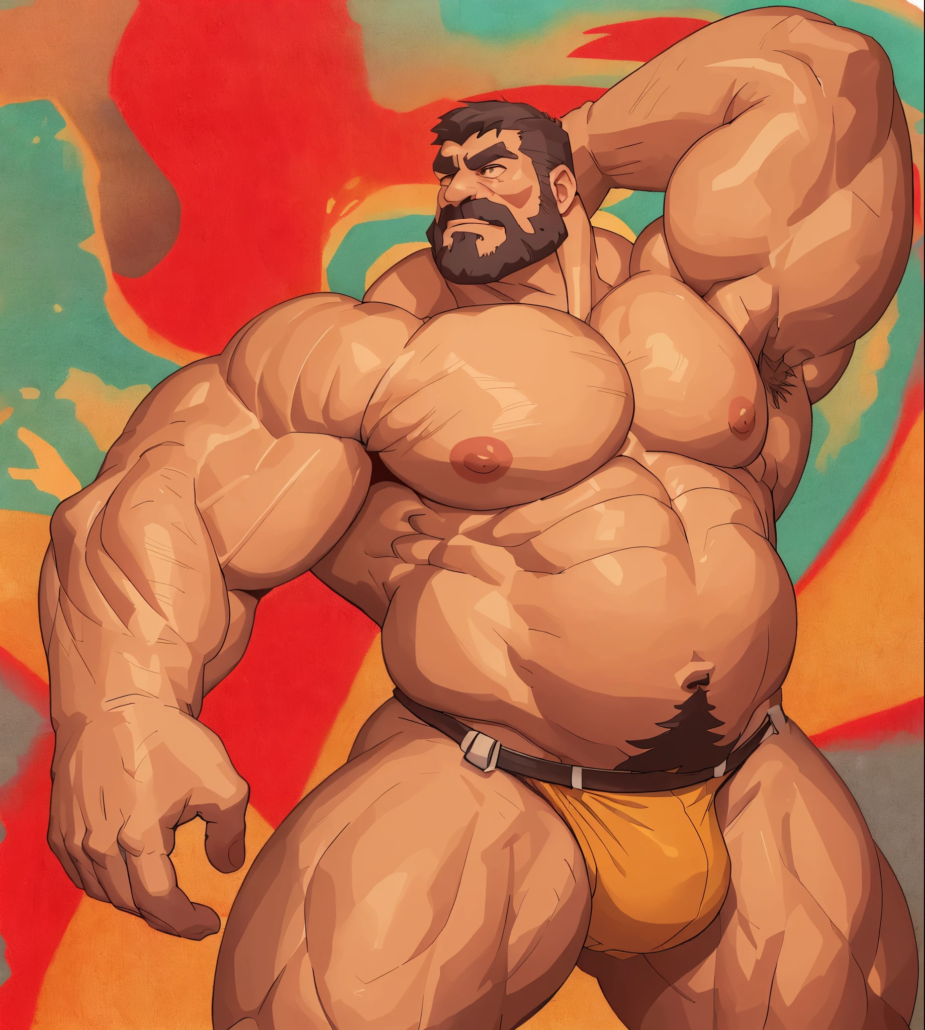 huge muscular old man