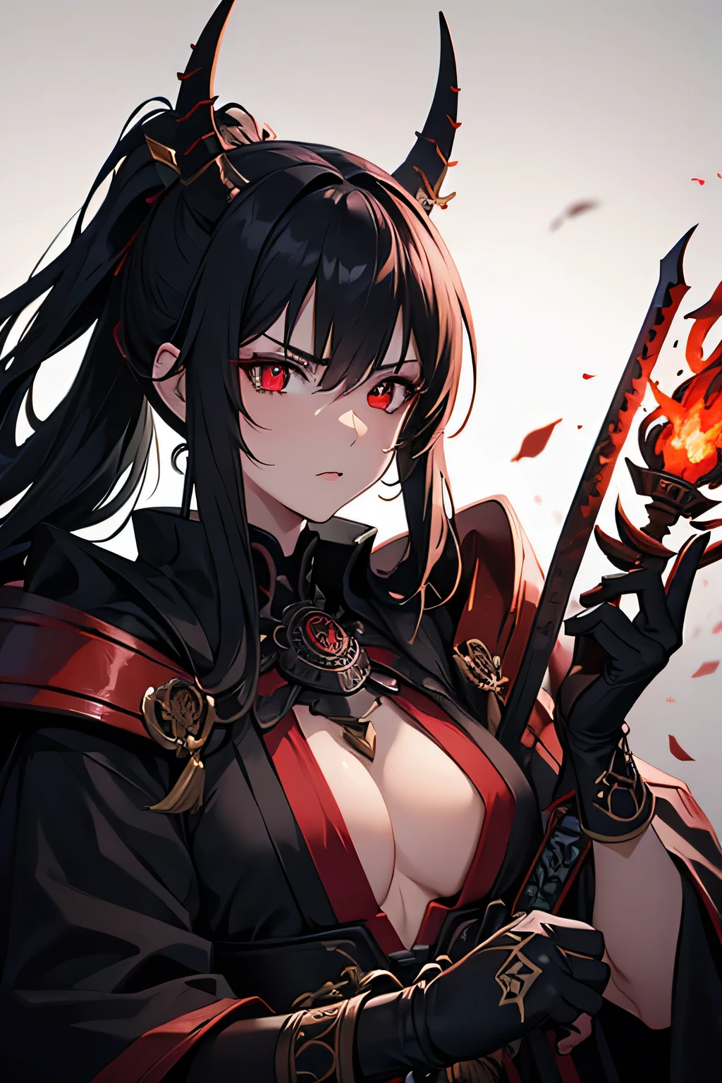 dark demon girl, ancient dark demonic evil samurai, evil look, dark scenery, sexi, body covered in blood, tatoos on face and body, red glowing eyes, combat stance, evil, violent, bloody, psychotic, wielding an ancient samurai sword, vibrant appearance, ultra high details, detailed face, creative behavior, imaginative, sensual, spontaneous, highest quality, skin texture, intricate details, (cinematic lighting), RAW photo, 8k
