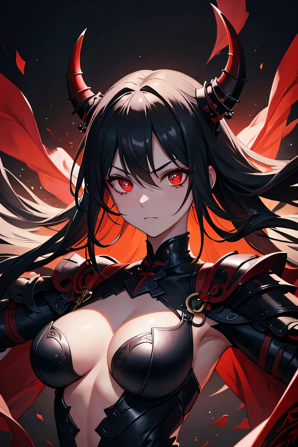 dark demon girl, ancient dark demonic evil samurai, evil look, dark scenery, sexi, body covered in blood, tatoos on face and body, red glowing eyes, combat stance, evil, violent, bloody, psychotic, wielding an ancient samurai sword, vibrant appearance, ultra high details, detailed face, creative behavior, imaginative, sensual, spontaneous, highest quality, skin texture, intricate details, (cinematic lighting), RAW photo, 8k
