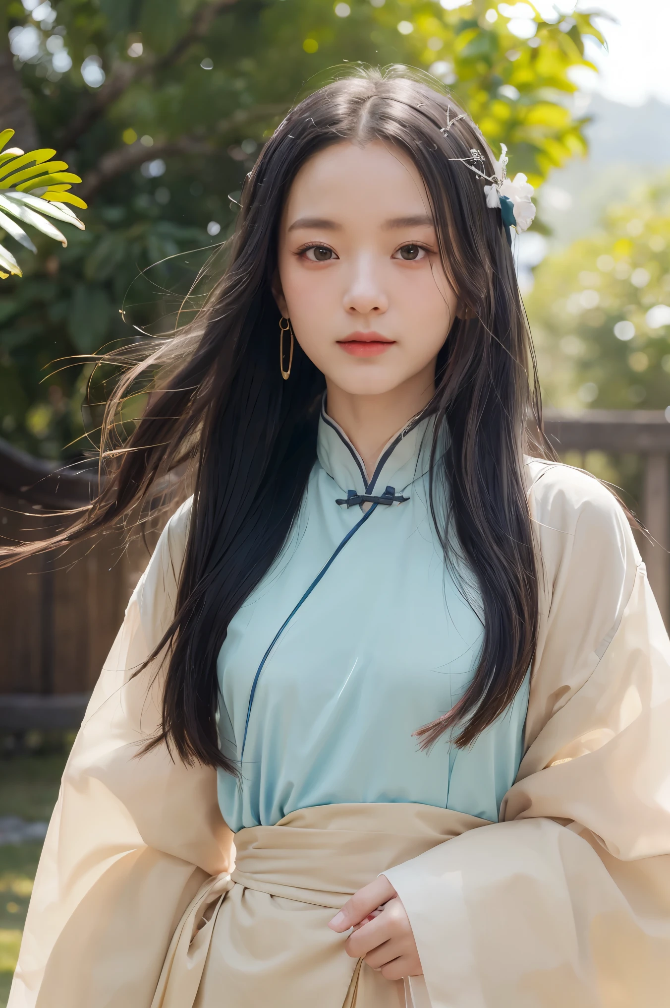 (Masterpiece, Top Quality, Best Quality), ((Wuxia World, Xiuxian, Chinese Wuxia,)), (1 Girl Solo), (Gentle Eyes), (Hanfu, Tulle Streamer), (Hairpin, Long Black Hair), (Hanfu), Light Pink Lips, (Young), Earrings, White Skin, (Clear Facial Features, Detailed Skin Texture, Beautiful Face, Facial Highlight, Above the Waist Level), White Background, Standing, Slim Figure, 8k UHD, SLR, Soft Light, High Quality, High Resolution, (Very Detailed CG Unity 8K wallpaper)