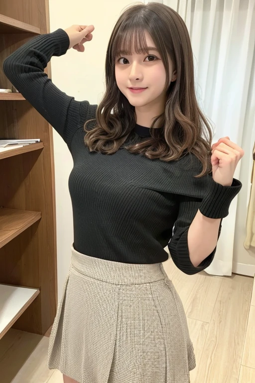 mini skirt　Gravure idol pose