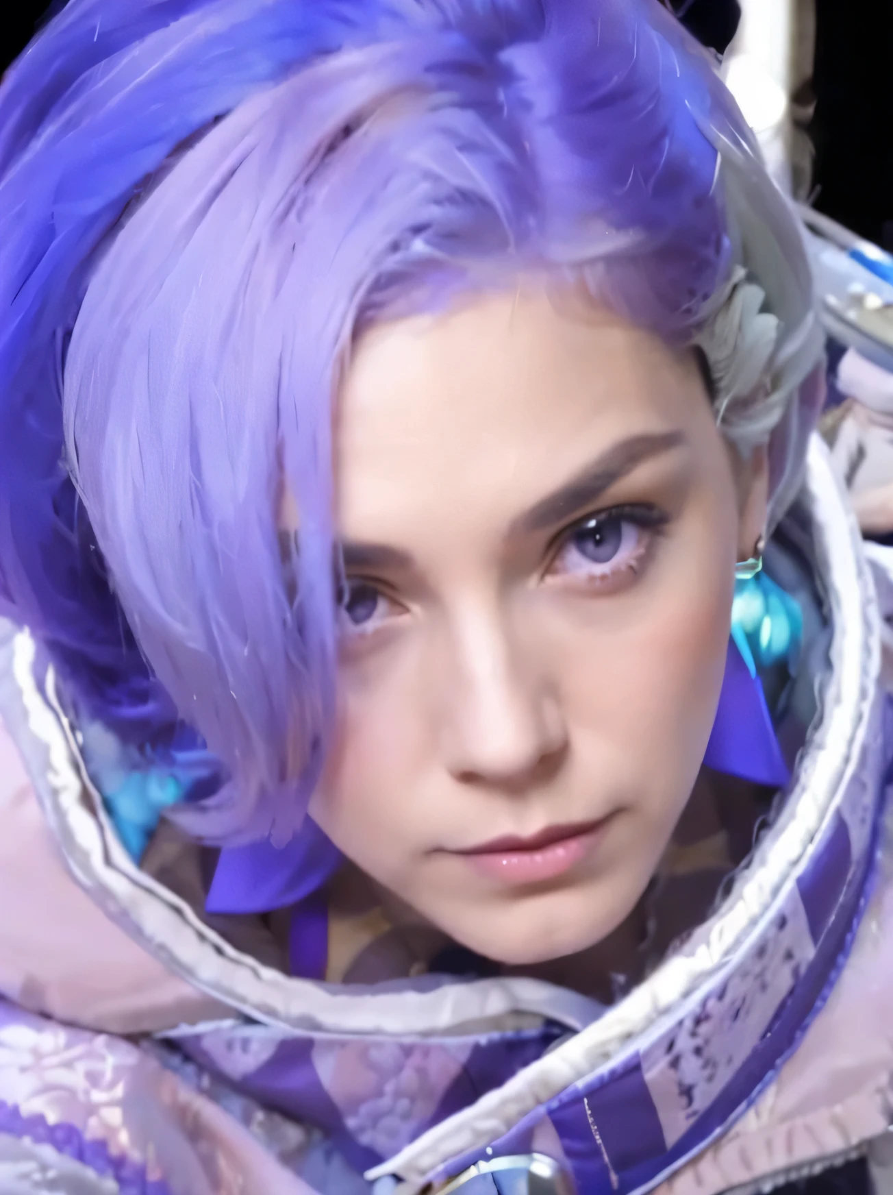 1girl, mature female, masterpiece, mistress, goddess,short hair ,((puple hair)),glasses
