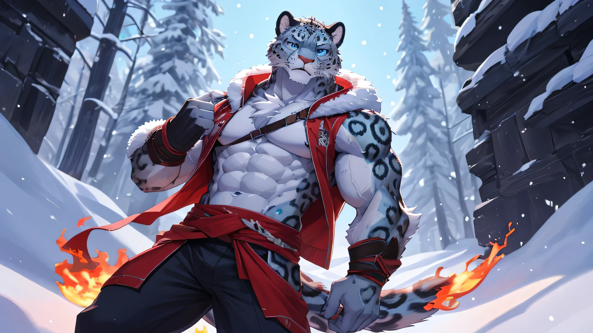 ((Duo)), sitting down, groping, having sex, humping, by Pino Daeni, by Ruan Jia, by Shiitakemeshi, by Alayna Lemmer, by Carlo Galli Bibiena, dynamic portrait of a handsome ((male anthro furry snow_leopard)) in an icy forest. (Full body). Huge Biceps, massive shoulders, muscular, massive fat bulging pecs. Saggy leaking Fat Blue nipples, nipple piercings, Young, thin. he is wearing dark brown cloak, bare chested, tight underwear, huge bulge, huge balls, massive bulge, genital outline, genital outline, (((handsome, proud, detailed face, detailed clear eyes and pupils, detailed hair, (fluffy))), (magical vibe), hair, tuft ), insane details, 8k, unreal engine, cold volumetric light, masterpiece , blurred background, cinematic composition.(detailed Chunie lighting), (detailed fur), (((crepuscular ray))), adorable paws:1.3, realistic proportion,aurora, genital outline, straining balls
