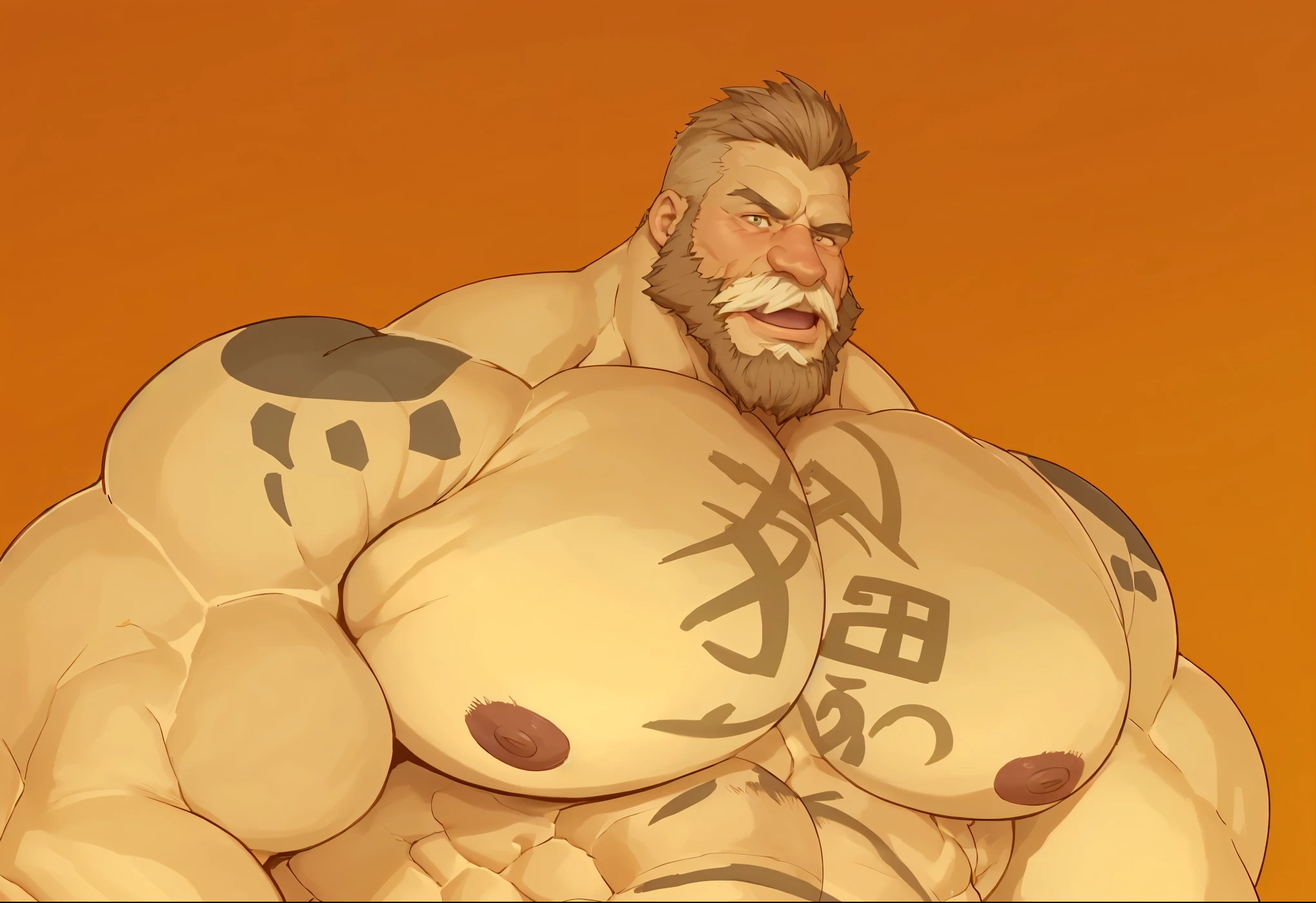 huge muscular old man