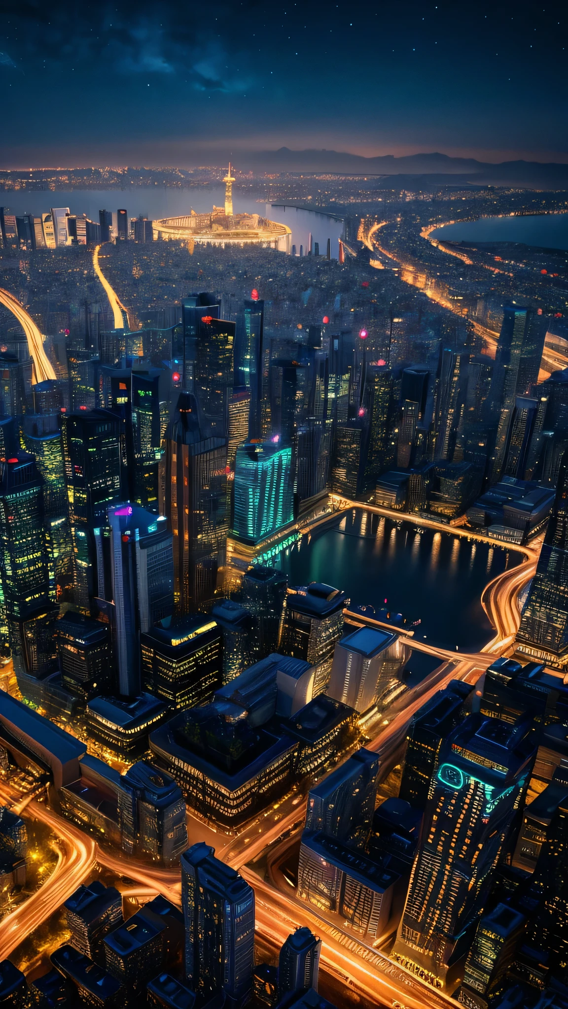 Night view Fantasy high resolution high quality 3D