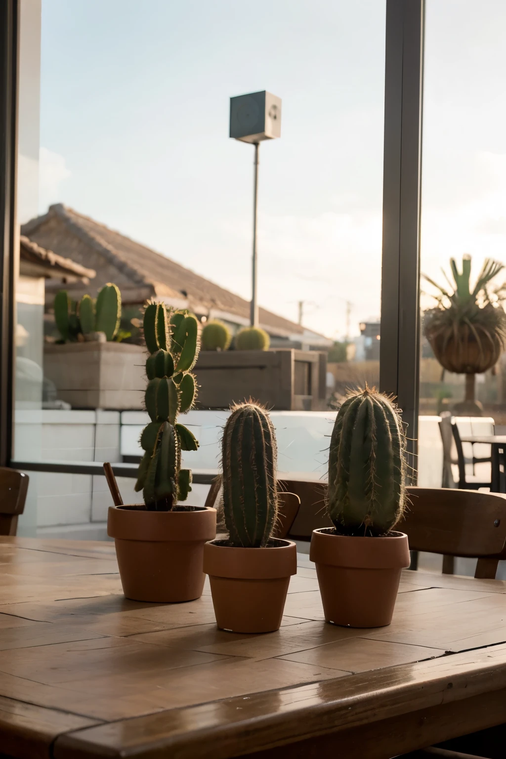 bocetos geometrico sobre un cactus redondo
