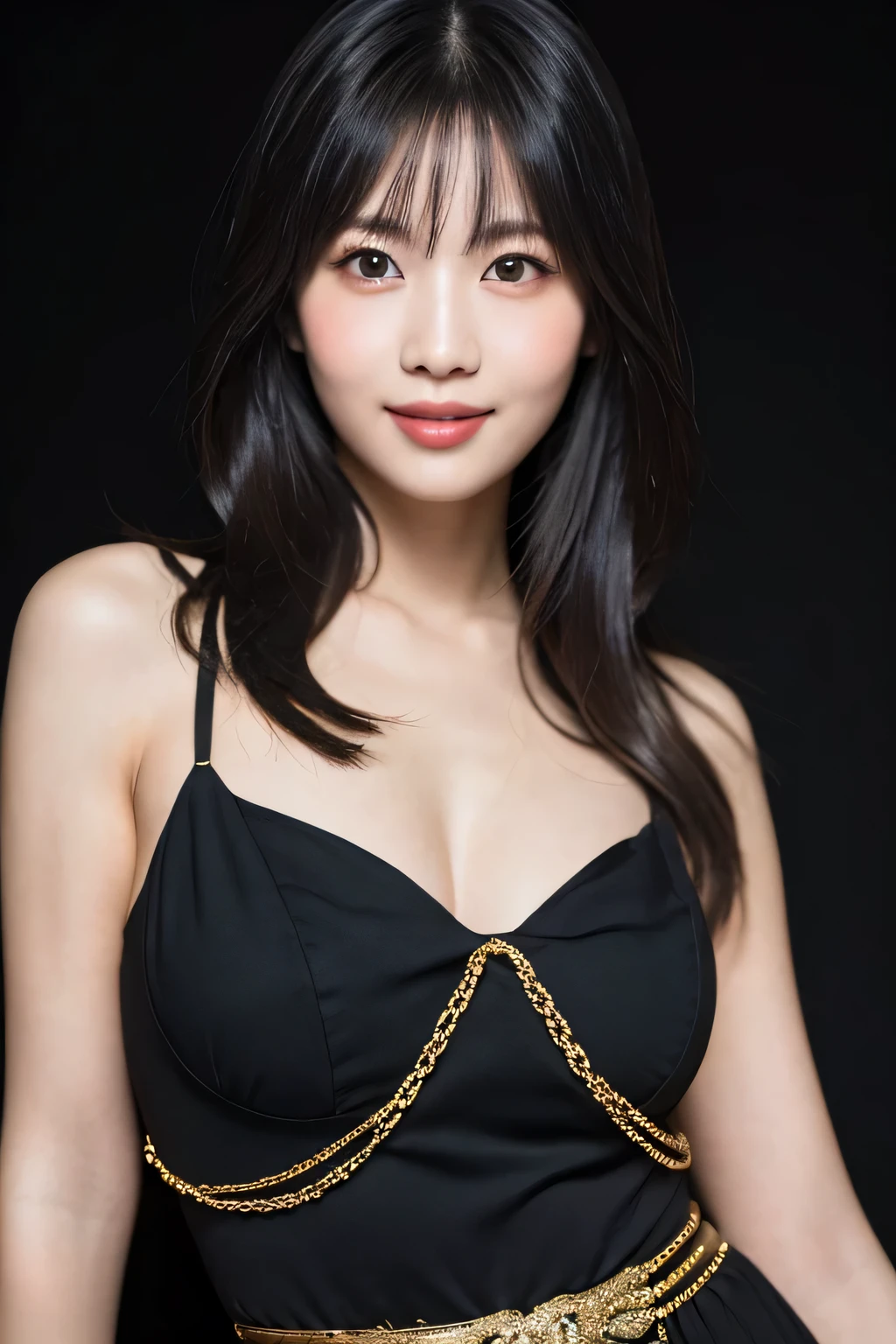 1 girl, (Wearing stage costumes:1.2), Very beautiful Japanese idol portraits, Face close-up,
(RAW Photos, highest quality), (Realistic, Realistic:1.4), (masterpiece),
Very delicate and beautiful, Very detailed, 2k wallpaper, wonderful, finely, Very detailed CG Unity 8K wallpaper, Very detailed, High resolution, Soft Light,
Beautiful detailed girl, Very detailed目と顔, Beautiful and sophisticated nose, Finely beautiful eyes, Cinema Lighting,
(Simple light color background:1.3),
(Medium Hair),
Complete Anatomy, Slender body, Small breasts, smile