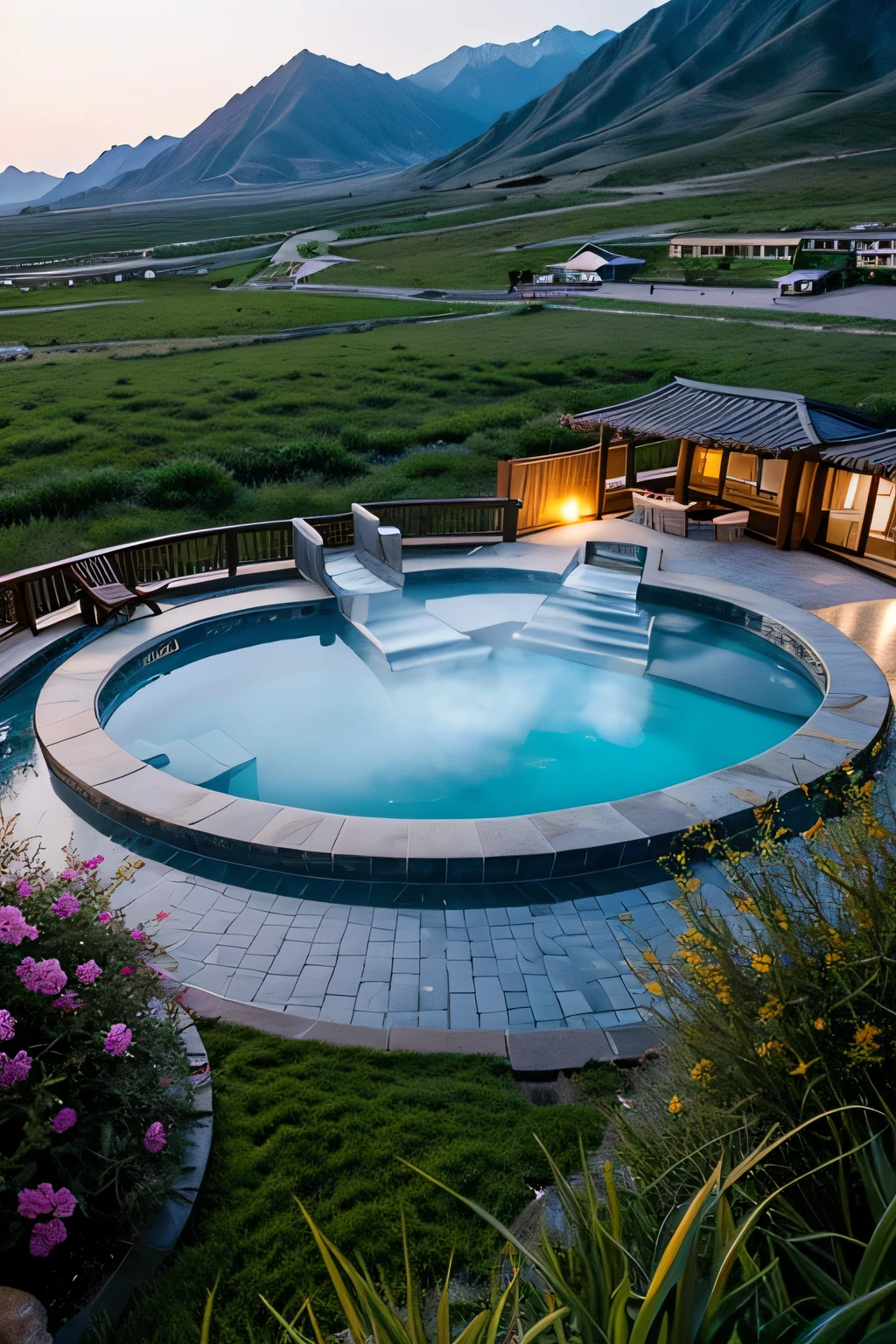 The hot spring health villa town is a characteristic town with the theme of health and wellness.，it combines hot springs、Wellness、Villas and other elements，Provides people with a comprehensive health and wellness、Leisure vacation、A comprehensive tourist destination integrating cultural experience。 Specifically，Hot spring wellness villa towns usually have beautiful natural environments，like landscape、Forests, etc，At the same time, it has rich hot spring resources，like hot spring pool、Hot spring spa, etc.。Additionally，The town also provides a variety of health and wellness services，Such as traditional Chinese medicine physiotherapy、yoga、Meditation, etc，and various leisure and entertainment facilities，such as gym、swimmingpool、Cinema, etc.。 In the hot spring wellness villa town，People can enjoy a high-quality living environment，At the same time, various health and wellness activities can also be carried out，achieve relaxation、Purpose of improving quality of life。Additionally，Small towns can also provide people with a place to socialize，Let people make new friendpand your social circle and draw a big scene town