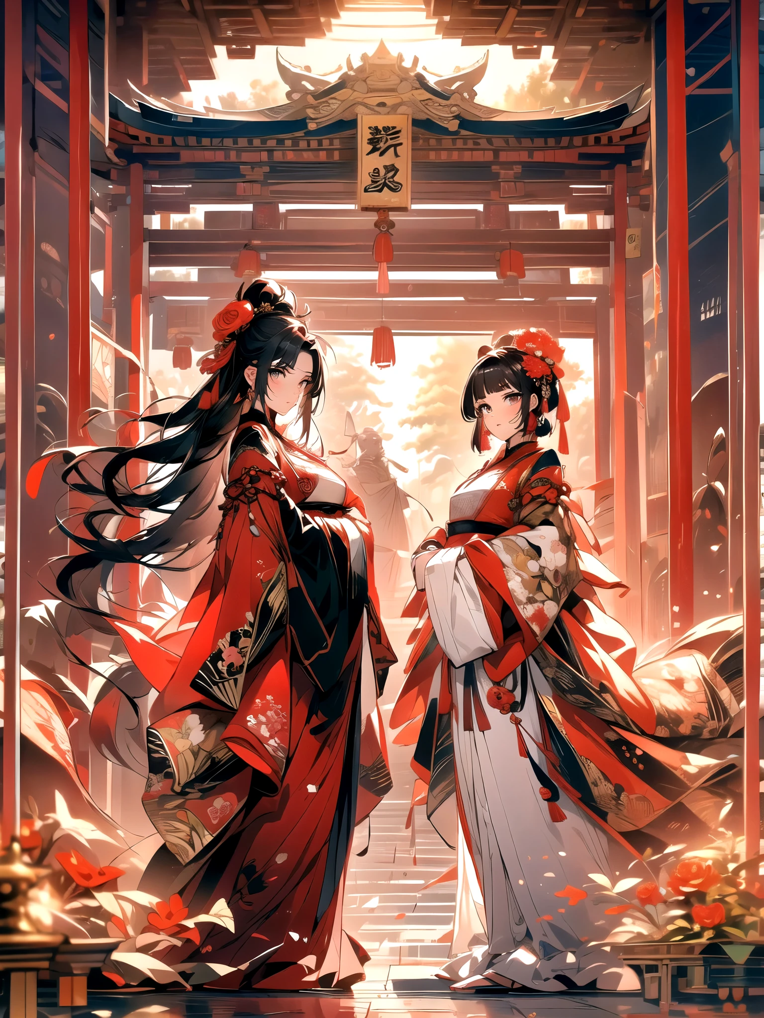 ((8k,masterpiece, best quality, highres)) ultra-detailed, beautiful, full-body shooting,Realistic eyes,perfect face,beauty,perfect body,1girl,voluptuous_body,narrow_waist,parted lips,thin and tall,Illustrate a scene of a 27-year-old girl wearing a Chinese fantasy robe sleeping on grass at nighttime. Include flowers in the background. Use a colorful palette and incorporate elements of Chinese martial art into the style, resembling Donghua animation.
