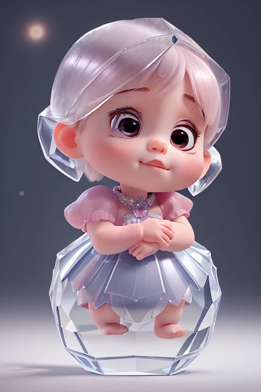 A girl made of crystal is sleeping