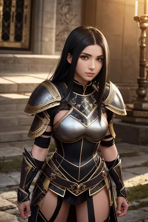 german women, catholic, black hair, perfect face, detailed face, warriors roman, using sexy armor , sexy, full body