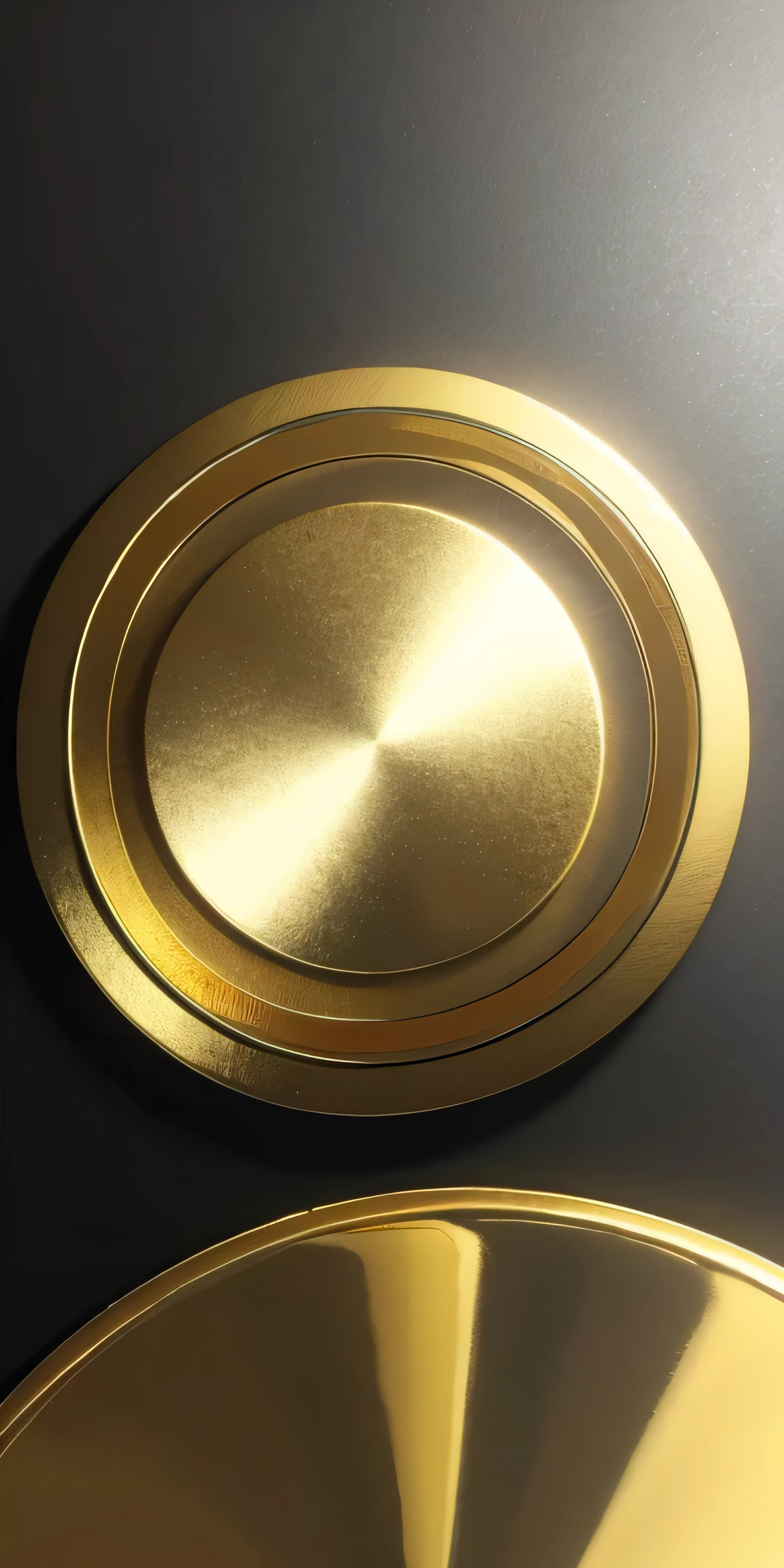 circle gold foil, shiny, realistic, metalic, gold
