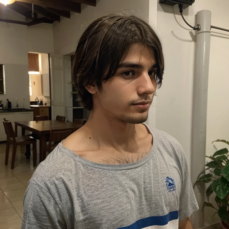 Garoto de 20 anos ,cabelo curto no ombro