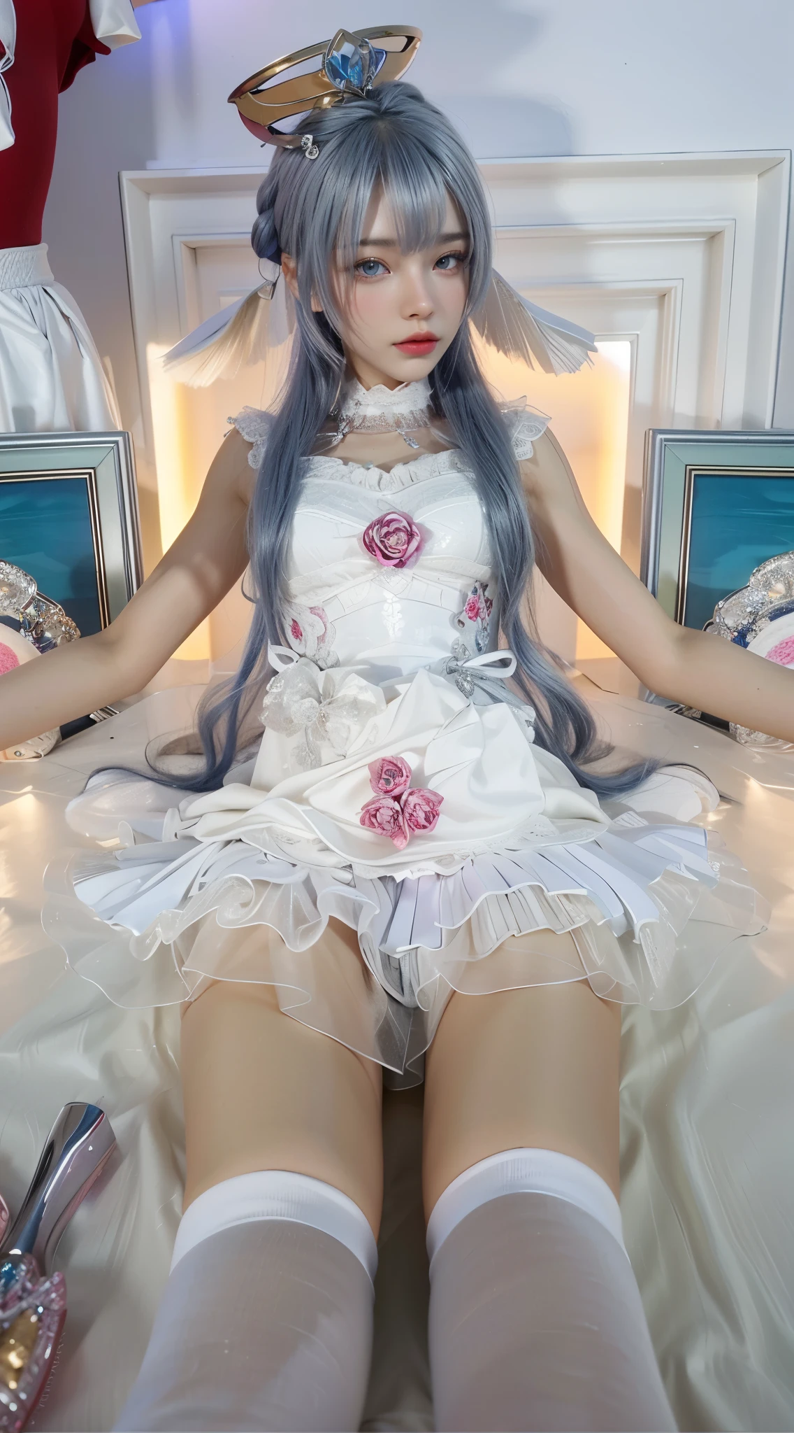 Game Art,Best image quality,Maximum resolution,8k,(A bust photo),(portrait),(Head close-up),(Rule of Thirds),Unreal Engine 5 rendering works,20 year old girl,((Queen)),The eyes are very detailed,(Large ),Elegance and nobility,Movie Lighting,Ray Tracing,Game CG,((3D Unreal Engine)),OC rendering reflection mode,4K,Ultra-clear,Sensual,Translucent lace,Fair and plump figure,Pretty Face,Glossy Gel Coat,身着华贵礼服的Queen,Crystal Gem Crown,Necklace jewelry,blue eyes,Black tattoo(whole body),The tattoo is very three-dimensional,Gorgeous and intricate tattoo designs,Ultra-clear portrait,Sexy th lips(Red lipstick),Gorgeous and exquisite costumes,apply lipstick,Princess in a skirt,sit on the floor