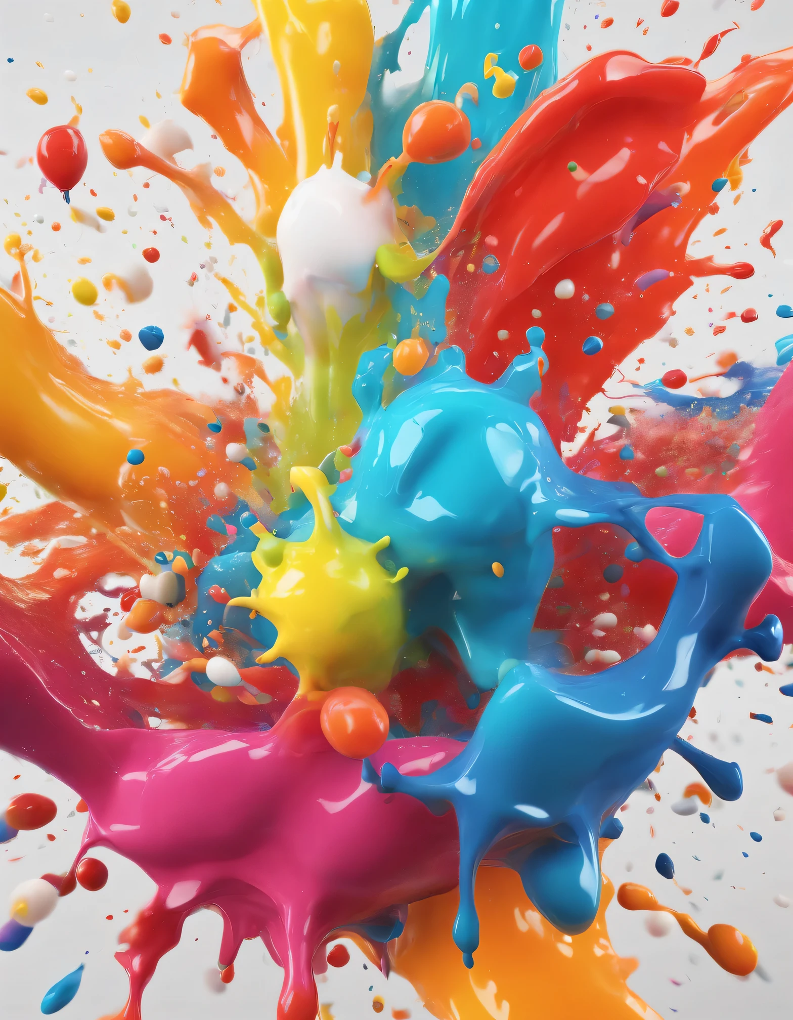 (masterpiece, best quality, high resolution), white background, ((paint splash, color splash, ink stain, color splash)), No People