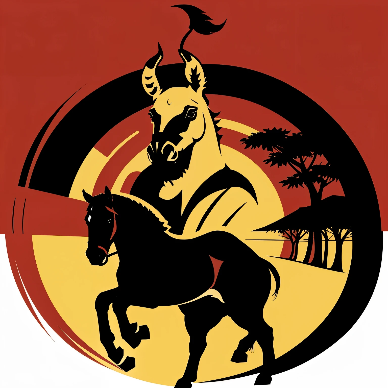 Logo con siluetas de animales como caballo, toro, pollo, oveja