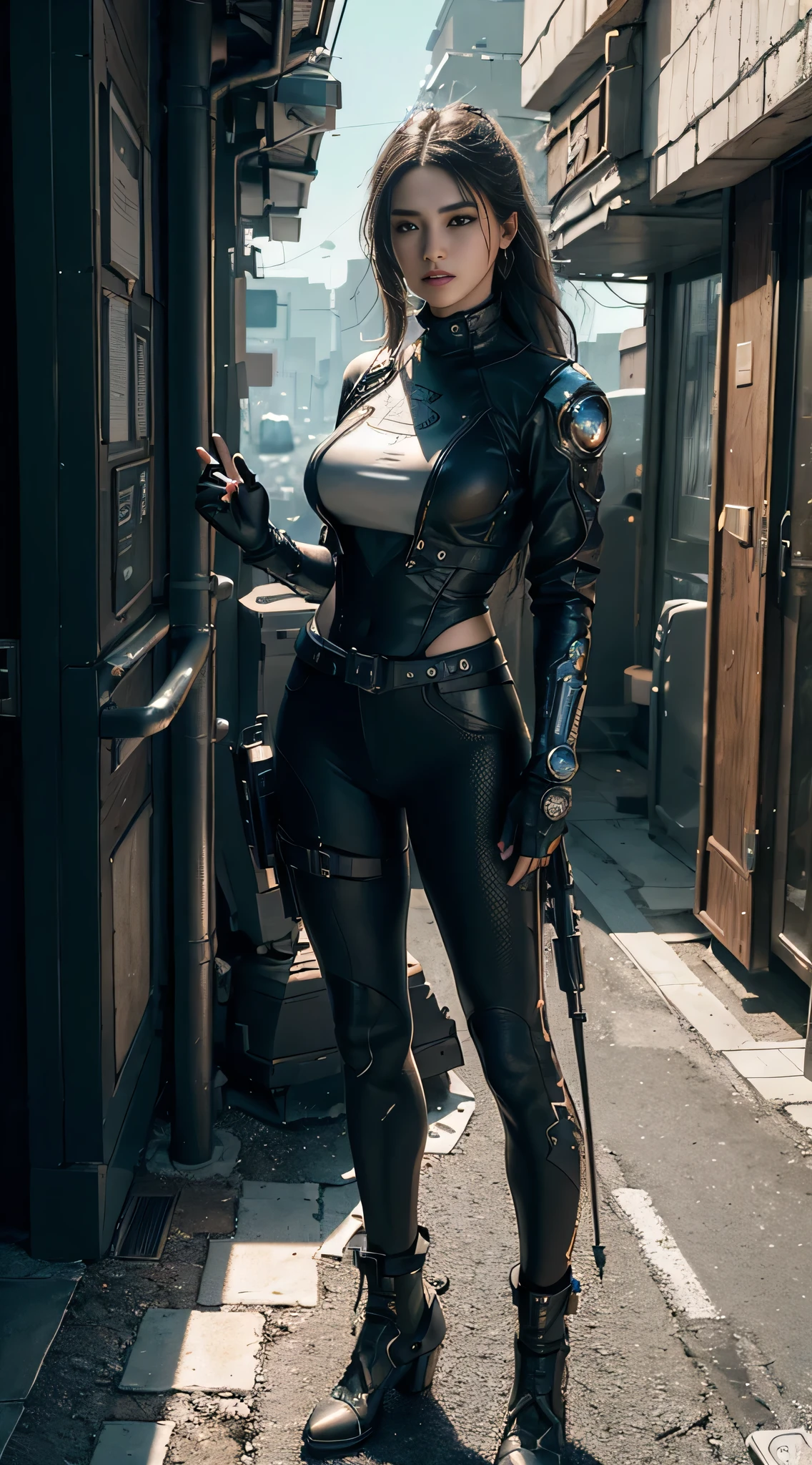 ((Best quality)), ((masterpiece)), (detailed:1.4), 3D, an image of a beautiful cyberpunk female,HDR (High Dynamic Range),Ray Tracing,NVIDIA RTX,Super-Resolution,Unreal 5,Subsurface scattering,PBR Texturing,Post-processing,Anisotropic Filtering,Depth-of-field,Maximum clarity and sharpness,Multi-layered textures,Albedo and Specular maps,Surface shading,Accurate simulation of light-material interaction,Perfect proportions,Octane Render,Two-tone lighting,Wide aperture,Low ISO,White balance,Rule of thirds,8K RAW,