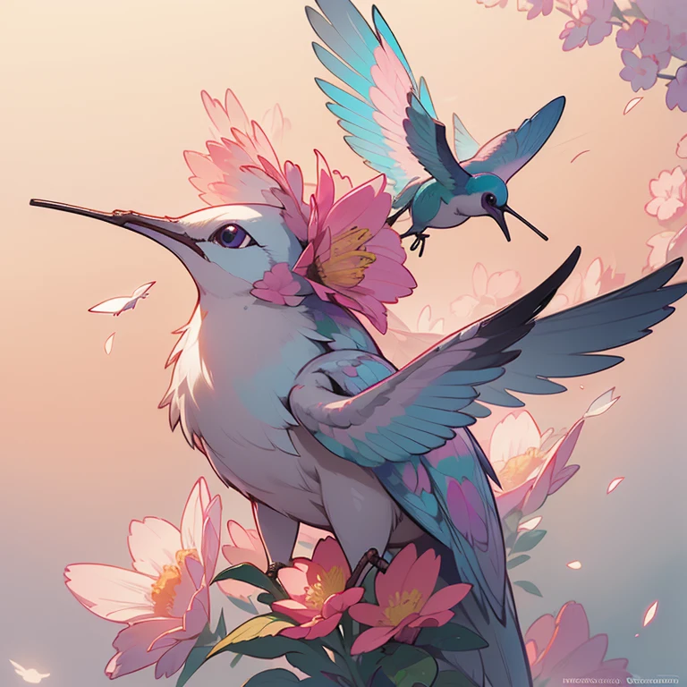 best quality,highres,(realistic,photorealistic,photo-realistic:1.37),ultra-detailed
pink flower,hummingbird,beautiful detailed petals,detailed feathers,delicate beak,bright colors,small wings,hovering
[illustration],vibrant garden background,soft lighting,bokeh