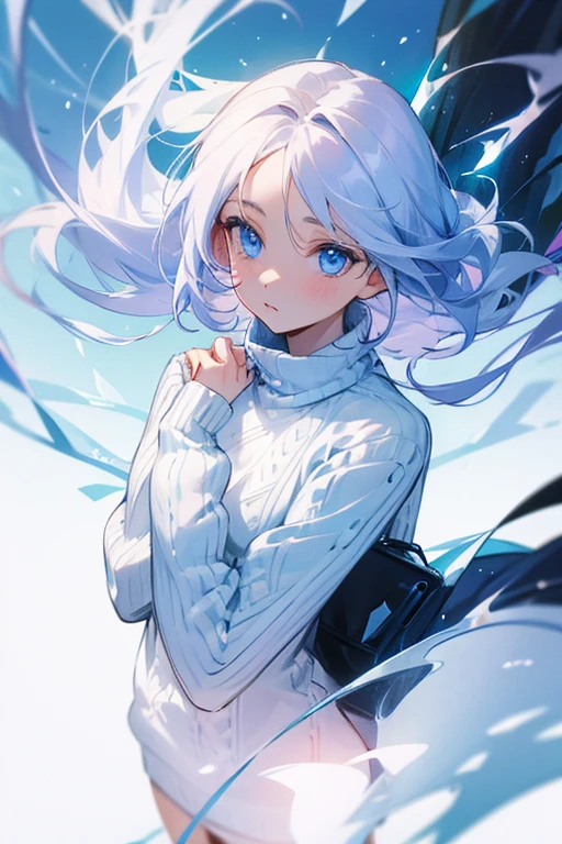 woman, blue eyes, Transparent sweater, Small chin