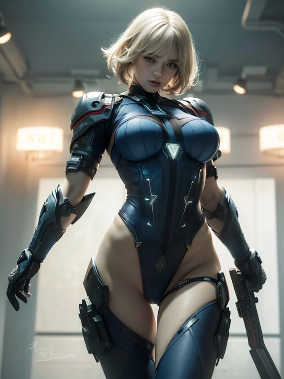 ((Best quality)), ((masterpiece)), (detailed: 1.4), Absurd, Captain America, Caucasian woman soldier ready for war, muscular body defined, half-thick bare thighs, closed mouth, only panties, muscular body parts covered by technological clothing, (((large breasts)) perfect, generous neckline, ((dark blue,red and white clothing)), USA, pastel, long black straight hair, short underwear, garter belt,  by mucha, niji --V5, close to real, best quality, almost naked, psychopath, crazy face, sexy pose, 2 pieces outfit, star and lightning drawings on the arms, cyberpunk, dark blue bra with 5-pointed stars covering the breasts, red and white stripes on the arms, pointed shoulder pads, blue eyes without pupils, HDR (High Dynamic Range),Ray Tracing, NVIDIA RTX,Super-Resolution,Unreal 5,Subsurface Dispersion, PBR Texture, Post-processing, Anisotropic filtering, Depth of field, Maximum clarity and sharpness, Multilayer textures, Albedo and specular maps, Surface shading, Accurate simulation of light-material interaction, Perfect proportions, Octane Render, Two-tone lighting, Wide aperture, Low ISO, White balance, Rule of thirds, 8K
