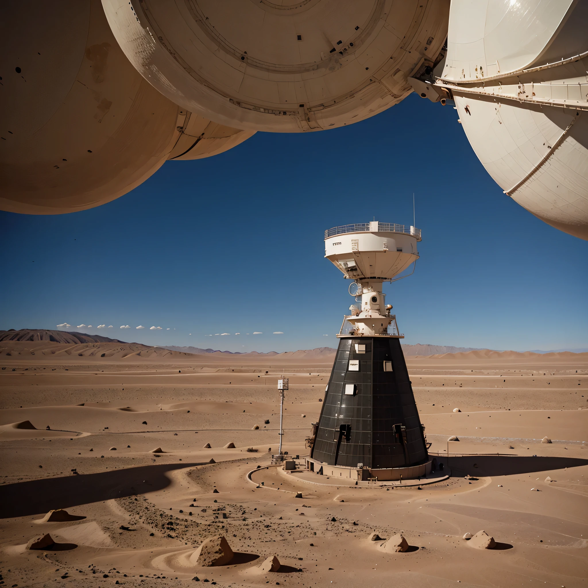 and signal from the end of space, radiotelescope in desert atacama, via lactea