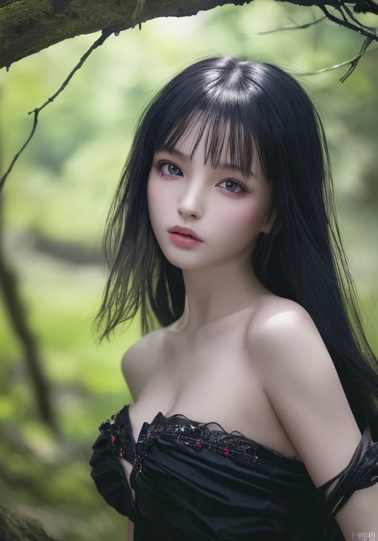 trend, Perfect image, Ultra-high resolution, Perfect composition, detailed, Super Color, (Skin with attention to detail: 1.2), 8KUltra-high resolution, Digital single-lens reflex camera, Soft lighting, high quality, Film Grain, Beautiful Japanese Model、Dark Eyes、Black Hair、Enchanted Valley、