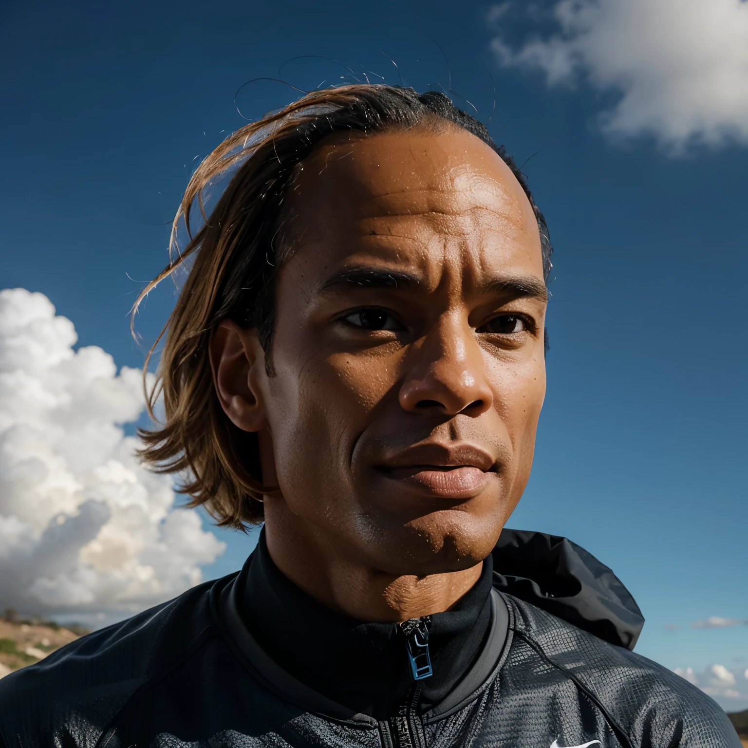 David goggins cartoon in 4k .gust head , with tichert 