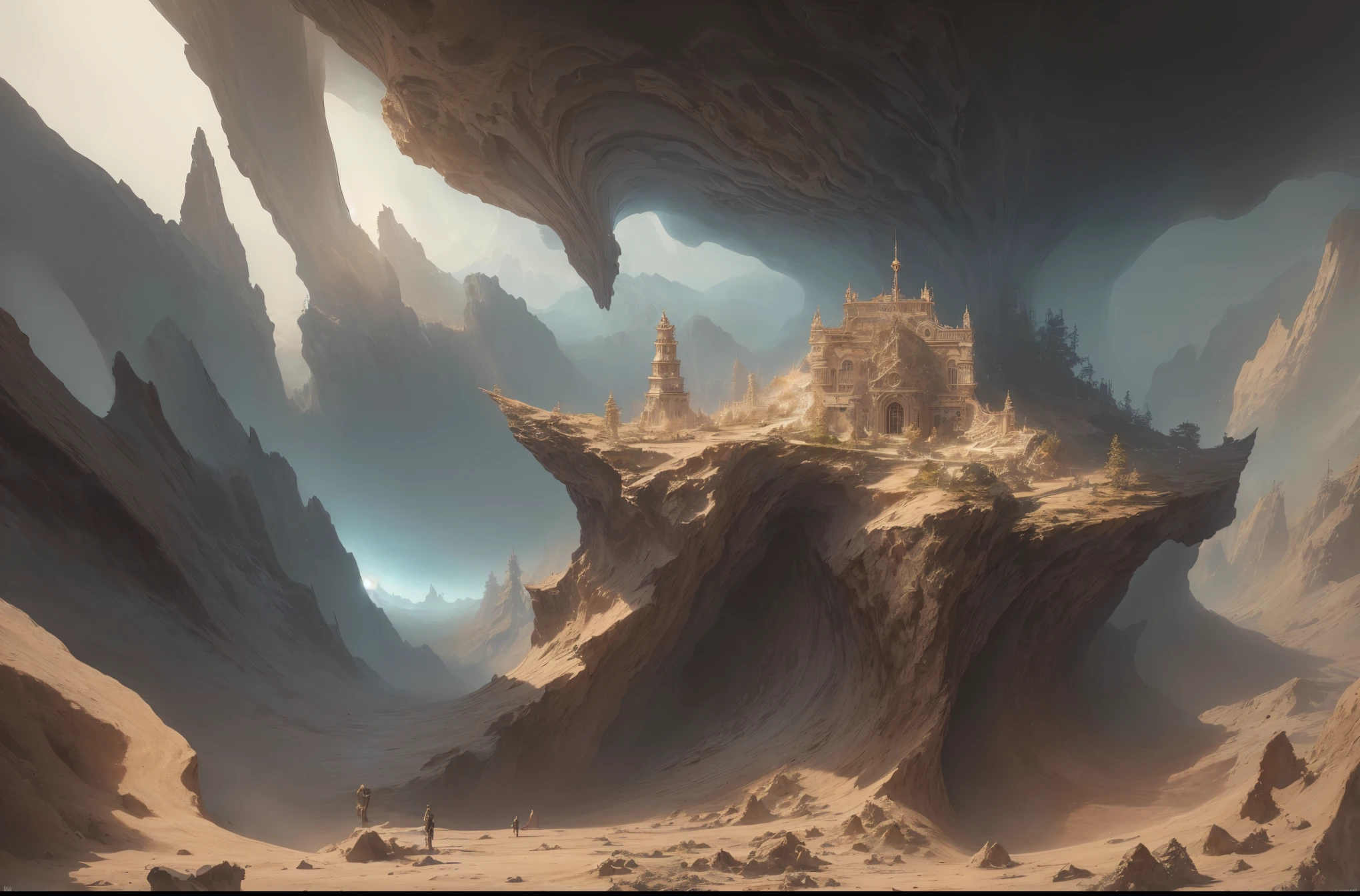Expansion of the image background to the new space as a continuation of the initial scenario. intricado, realismo.
