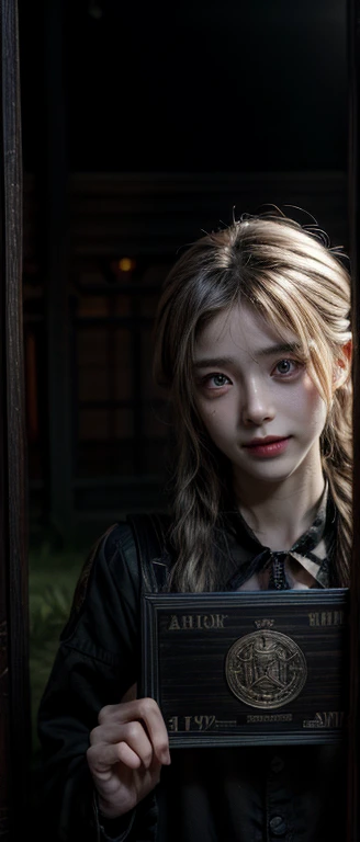 (Rich picture,masterpiece级品质)Exquisite 8K CG works,Practical, 4K, top quality、masterpiece、Ultra-high resolution、(Practical:1.4)、18 years old female,Sit in the cemetery,Wearing ragged clothes,Paled face,Surreal,rotten wound,Scary tattoos,White hair,Smile,Sexy pose,Bright Eyes,Movie Scenes,middle Ages