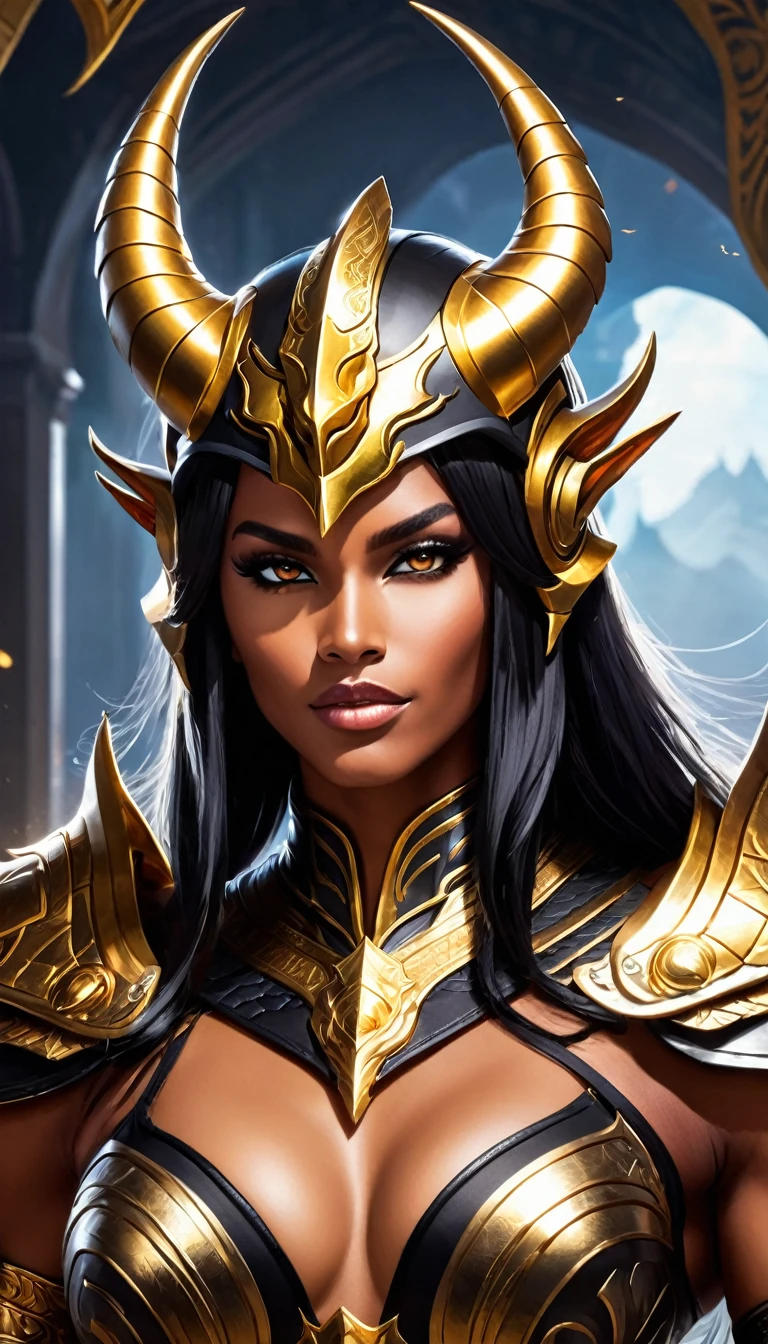 Uberfit,hands raised,Creature with horns and golden head, Dragon Knight Avatar, The mysterious Valkyrie of Anubis, Personagens de fantasia super detalhados,muscular, Dragon portrait, escorregadio'foto, ghost of anubis, (Raise your hand and stroke your hair), (Covered in blood from head to toe), sobrancelhas em formato de V, olhos vermelhos brilhantes, cabelo listrado, cabelo interno colorido, cobrir o cabelo, Claro-escuro, fagulha, Wide angle, widescreen, autor:Alphonse Mucha, tonalidade, Neonochromatic Fusion Palette in Dark Tone,cores contrastantes, ultra high definition, obra de arte, precise, super detalhes, alto detalhe, premiado, melhor qualidade, high resolution, alta qualidade, ultra high definition, obra de arte, 8k
