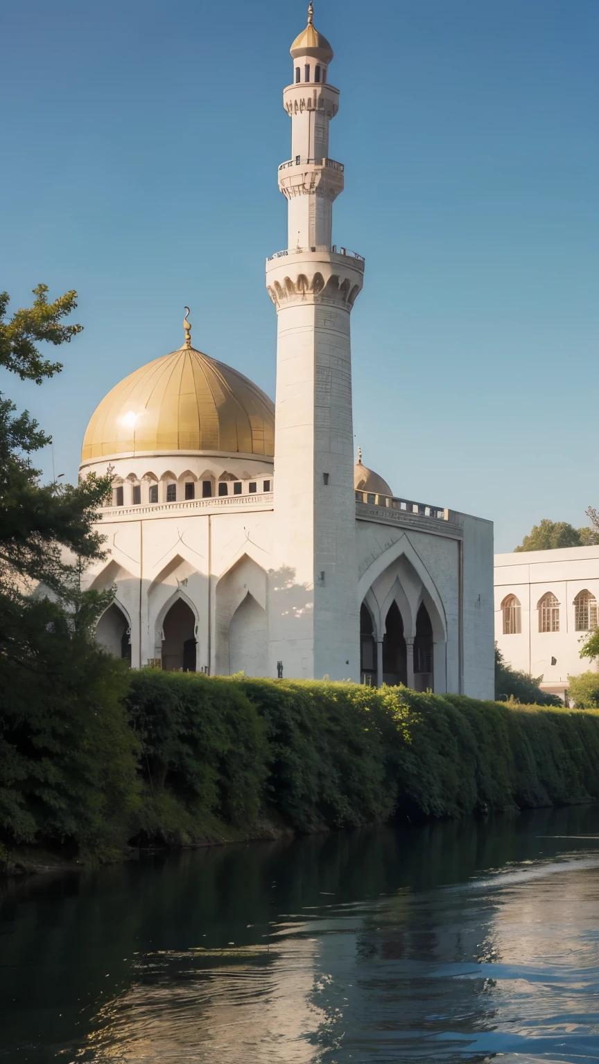 mosque, beautiful, exterior, trees, sexy, river