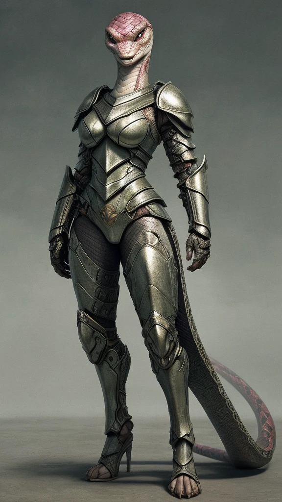 Trained woman full body on viper armor outfit outfit 