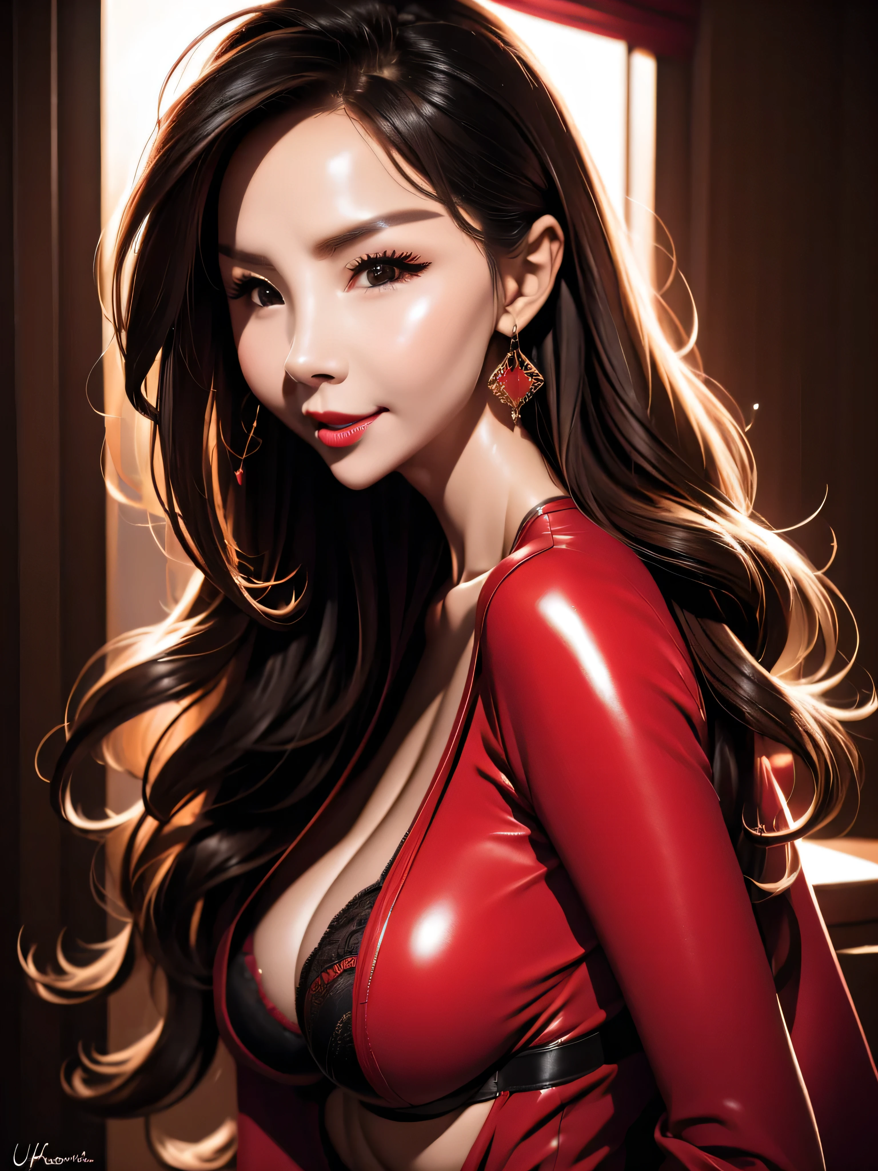 In a nightclub, a beautiful woman wearing erotic lingerie hugs tightly and kisses a young man, UHD, masterpiece, textured skin, super detail, best quality, 8k.