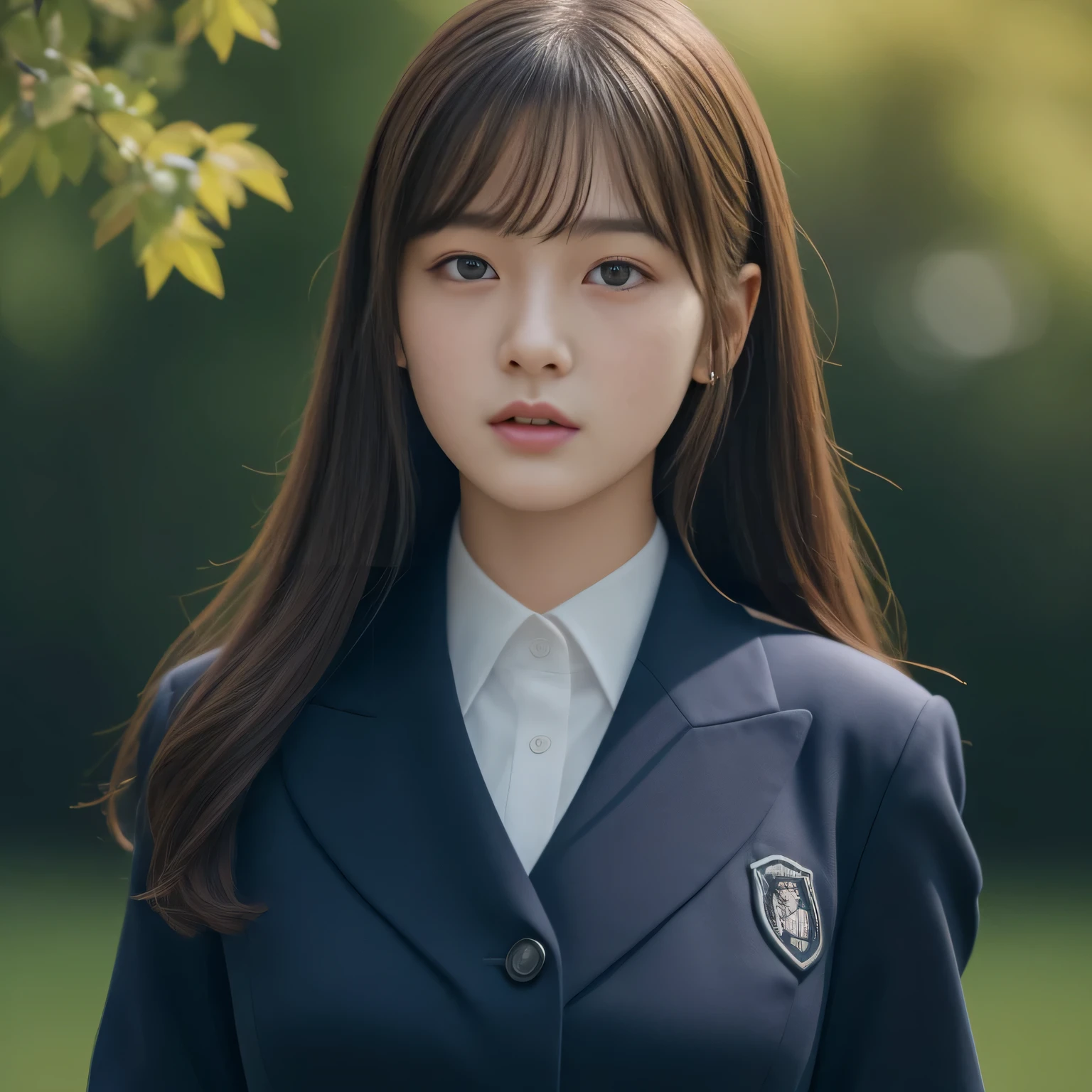 (RAW Photos:1.2), (Realistic:1.4),((One Girl))、 Beautiful detailed girl, Very detailedな目と顔, Beautiful and detailed, Beautiful appearance, Incredibly beautiful body, , (Very detailedな, High resolution, Very detailed, highest quality), ((JK)), Enhance aesthetic awareness,CG, Unity,Aura glow, wonderful beautiful skin, In detail,valley、emotion、 (masterpiece, H、Very detailed CG uniform 8k wallpaper), Light on the face, Natural light、One Girl in、18-year-old、(Huge breasts:1.15)、School Area、((Dynamic pose))、Late Autumn、(More than half)、(sexy)